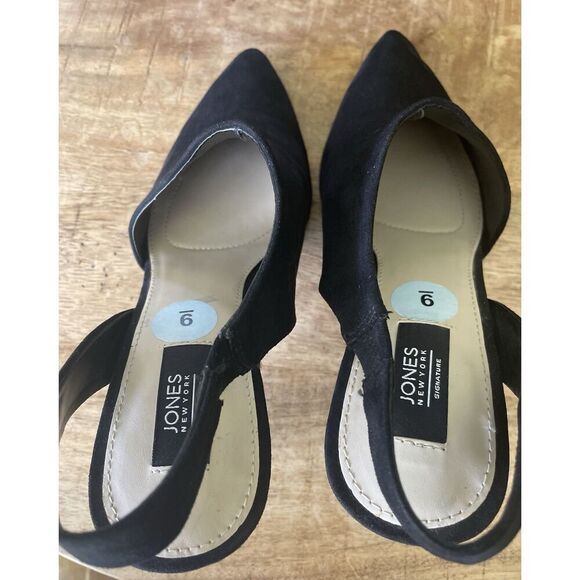 NWOT Jones New York Signature Collection Black Suede Heels Chloe Size 9M - Picture 6 of 9